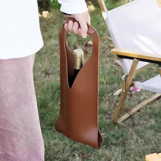 Leather Wine (or Tequila) Carrier Bag