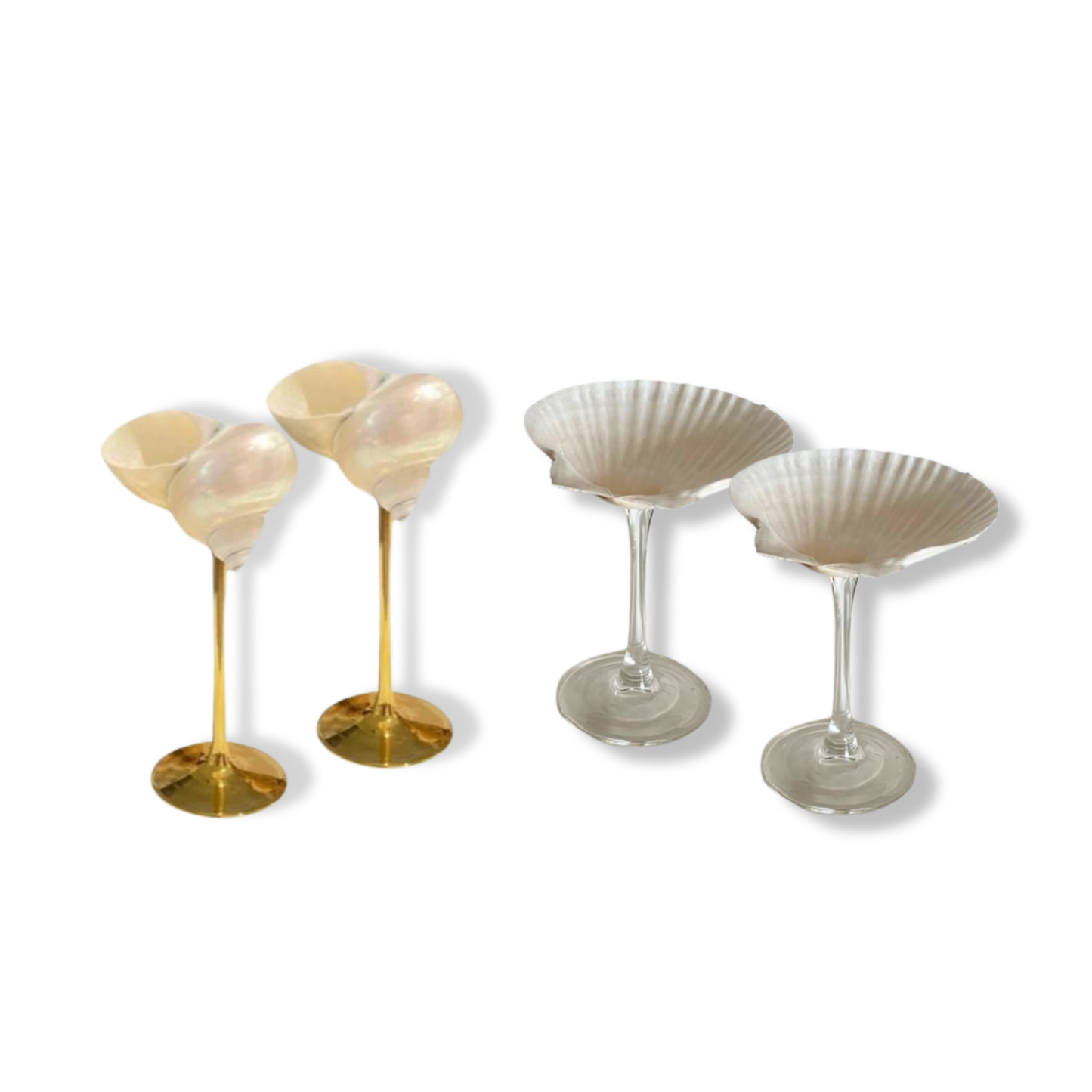 The Seaside Sipping Set: Shell Cocktail Glass Bundle