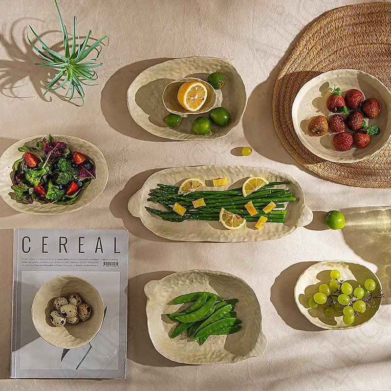 Hand Pinched Irregular Dishes and Plates Sets